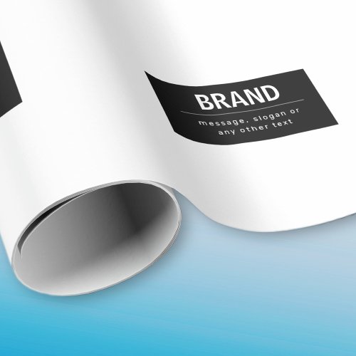 Bold Modern Brand or Business Name  Black  White Wrapping Paper