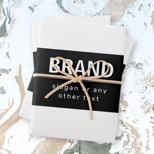 Bold Modern Brand or Business Name  Black  White Wrapping Paper Sheets