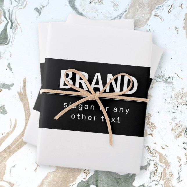 Bold Modern Brand or Business Name | Black & White Wrapping Paper Sheets (Creator Uploaded)