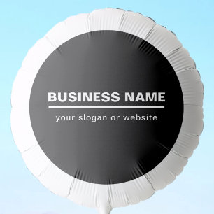 Bold Modern Business Name Template B&W Balloon