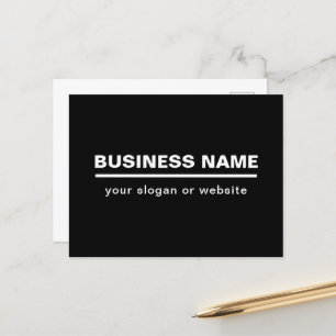 Bold Modern Business Name Template   B&W Postcard