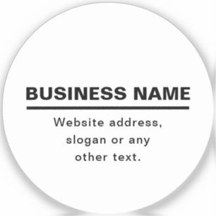Bold Modern Business Name Template B&W Sticker