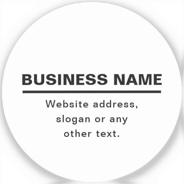 Bold Modern Business Name Template | B&W Sticker (Front)