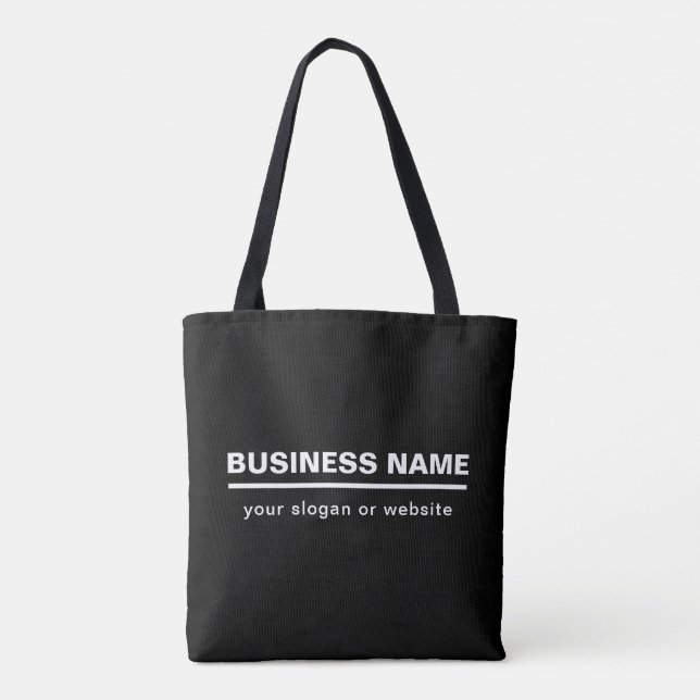 Bold Modern Business Name Template | B&W Tote Bag (Back)