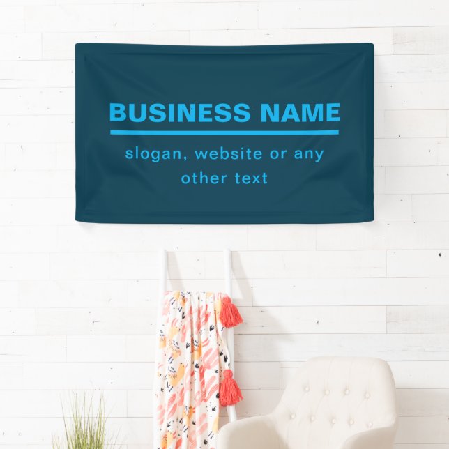 Bold Modern Business Name Template | Blue Banner (Insitu)