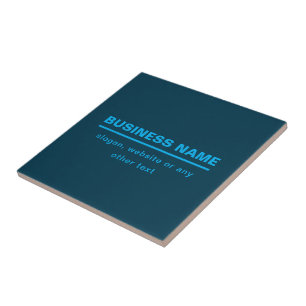 Bold Modern Business Name Template Blue Ceramic Tile
