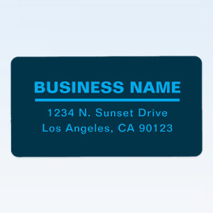 Bold Modern Business Name Template Blue Label