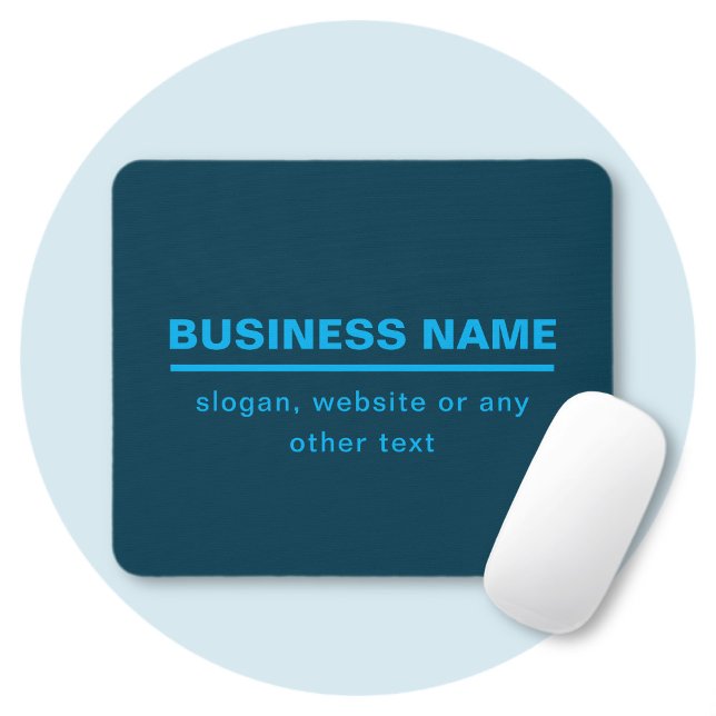 Bold Modern Business Name Template | Blue Mouse Pad (Creator Uploaded)