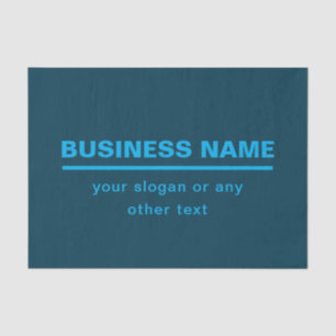 Bold Modern Business Name Template Blue Tissue Paper