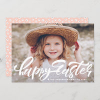 Bold Modern Calligraphy Photo Happy Easter Holiday Card