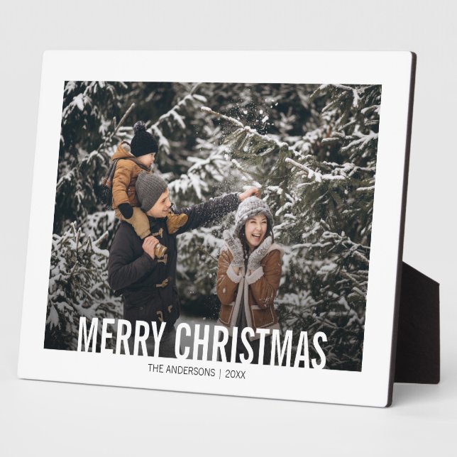 Bold Modern Christmas Holiday Tabletop Plaque (Side)