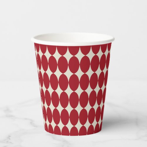 Bold Modern Christmas Red Baubles Festive Chic  Paper Cups