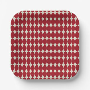 Bold Modern Christmas Red Baubles Festive Chic Paper Plates
