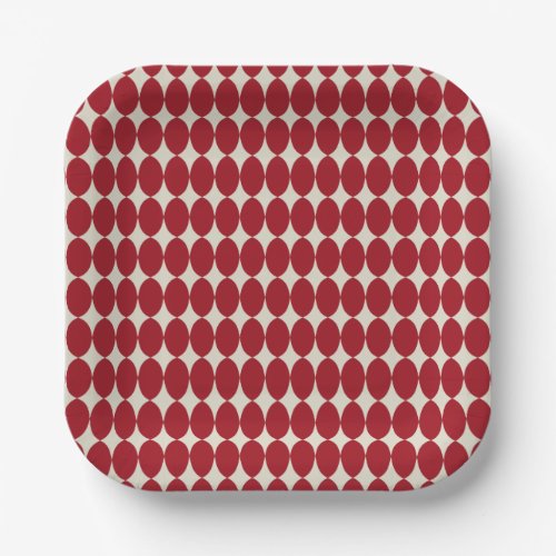 Bold Modern Christmas Red Baubles Festive Chic  Paper Plates