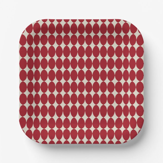 Bold Modern Christmas Red Baubles Festive Chic  Paper Plates (Front)