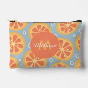 Bold Modern Citrus Orange Slices Personalised Accessory Pouch