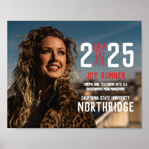Bold Modern Class of 2025 Photo Graduation Poster