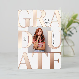 Bold Modern Classic Photo Graduation Invitation Foil Invitation