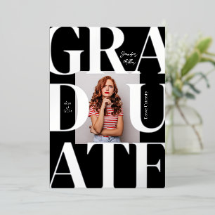 Bold Modern Classic Photo Graduation Invitation Foil Invitation