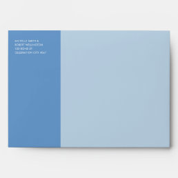 Bold Modern Color Block Blue Stripe Wedding Envelope