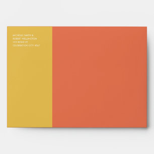 Bold Modern Color Block Burnt Sienna Wedding Envelope