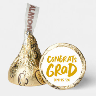 Bold modern congrats grad gold yellow graduation hershey®'s kisses®