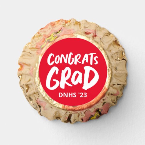 Bold modern congrats grad red graduation custom reeses peanut butter cups