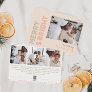 Bold Modern Coral Merry And Bright Four Photo Holiday Card