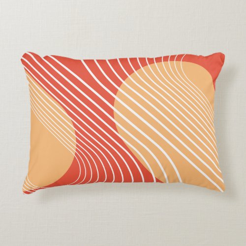 Bold Modern Curve Orange Arch Contemporary Accent Pillow