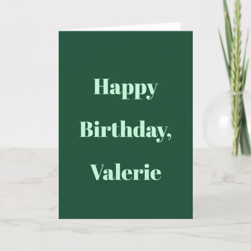 Bold Modern Dark and Mint Green Custom Card