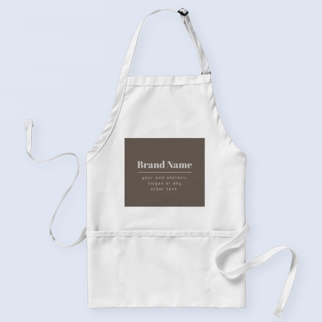 Bold Modern Dark & Light Beige Brand or Business Adult Apron (Creator Uploaded)