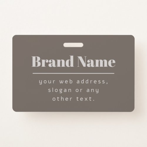 Bold Modern Dark  Light Beige Brand or Business Badge