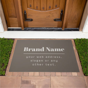 Bold Modern Dark & Light Beige Brand or Business Doormat
