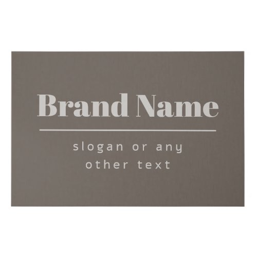 Bold Modern Dark  Light Beige Brand or Business Faux Canvas Print