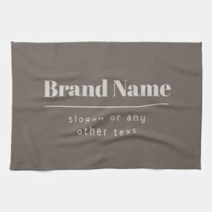 Bold Modern Dark & Light Beige Brand or Business Kitchen Towel