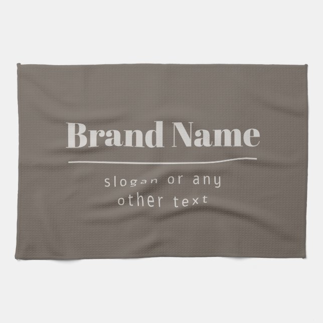 Bold Modern Dark & Light Beige Brand or Business Kitchen Towel (Horizontal)
