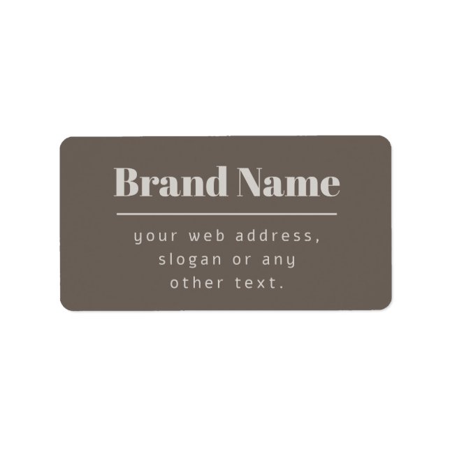 Bold Modern Dark & Light Beige Brand or Business Label (Front)