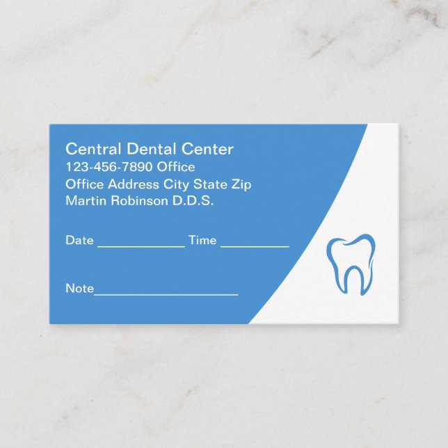 Bold Modern Dentist Office Appointment Cards (Front)