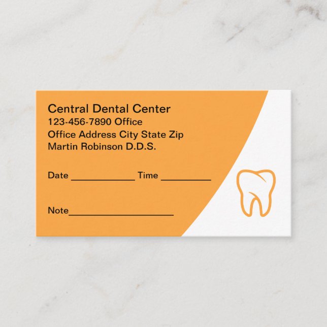 Bold Modern Dentist Office Appointment Cards (Front)