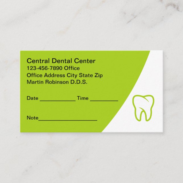 Bold Modern Dentist Office Appointment Cards (Front)
