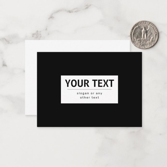 Bold Modern Editable Text | Black & White Note Card (Front/Back In Situ)