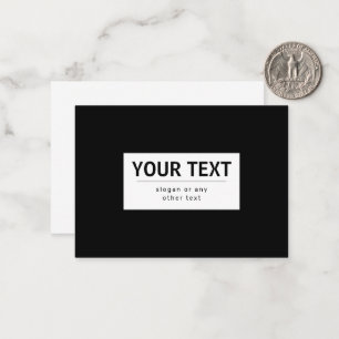 Bold Modern Editable Text Black & White Note Card