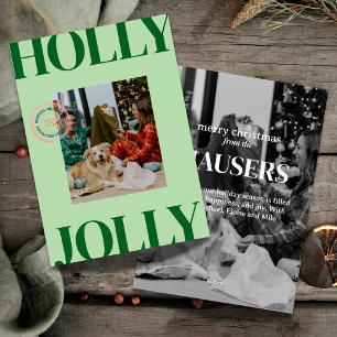 Bold Modern Family Photo Cute Stamp Holiday Card