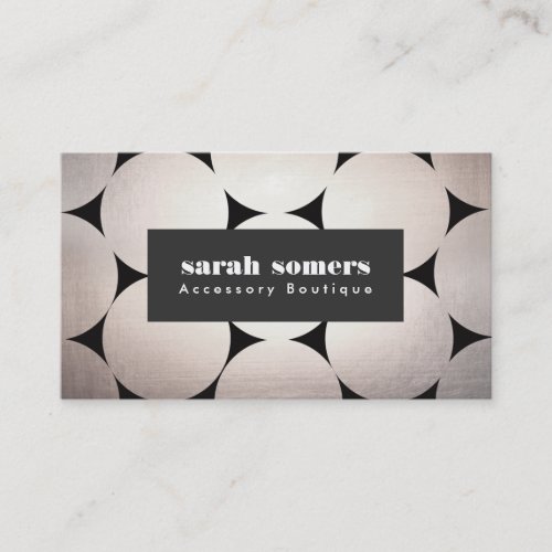 Fashion Boutique Modern Chic Silver Black Business Cards