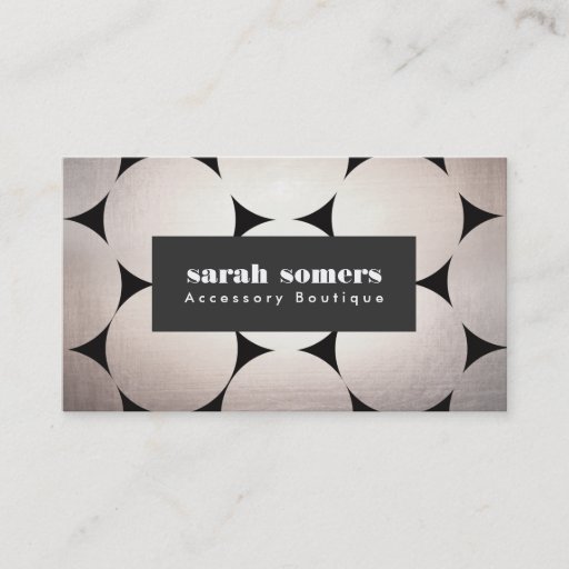 Customizable Fashion Boutique Modern Chic Silver Black Business Cards