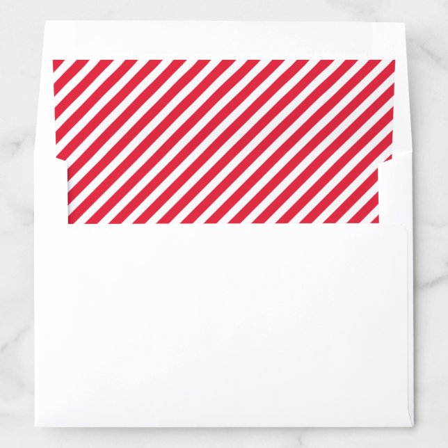 BOLD MODERN festive christmas red stripe pattern Envelope Liner (In Envelope)