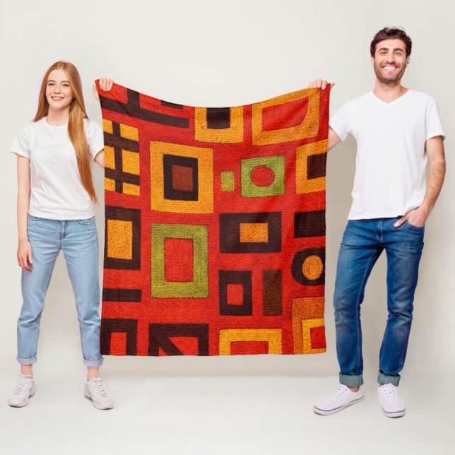Bold Modern Geometric Fleece Blanket (In Situ)