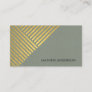 BOLD MODERN GOLD FAUX ANGLE STRIPED LINE PATTERN BUSINESS CARD