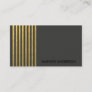 BOLD MODERN GOLD FAUX BLACK STRIPED LINE PATTERN BUSINESS CARD