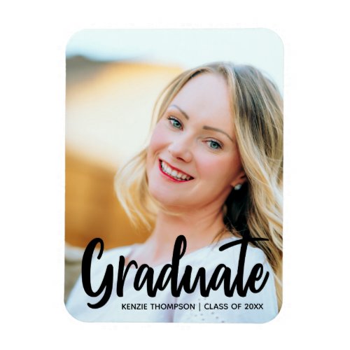 Bold Modern Graduate Full Photo Chic Graduation Magnet